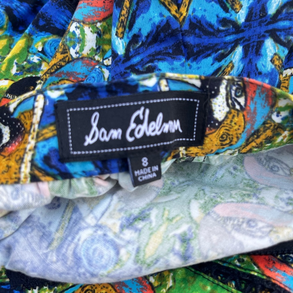 Sam Edelman High Waist Parrot Print multicolor Skirt Size 8 - Picture 4 of 7